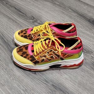 Yoki Cape Robbin Athena Leopard Bright Colored Sneakers
